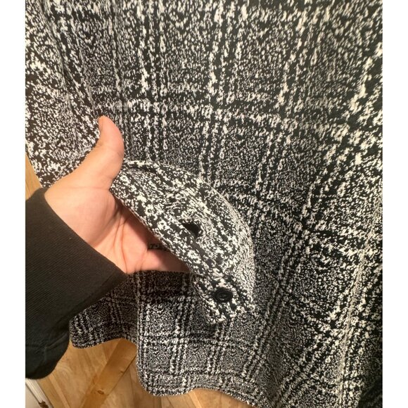 Sugar Rain Black & White Plaid Long-Sleeve Button-Down Jacket With Chest & Side - Picture 5 of 11